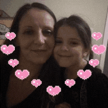selfie mother daughter hearts