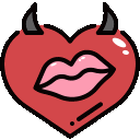 Love Heart Sticker - Love Heart Lips Stickers