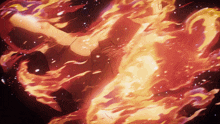 a person is surrounded by a huge flame