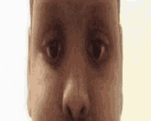 a close up of a person 's face with their eyes closed and their nose visible .