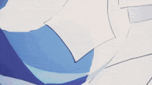 a blue and white drawing of a robot with a smoke coming out of its mouth
