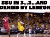 a basketball player with the number 4 on his jersey is dribbling the ball