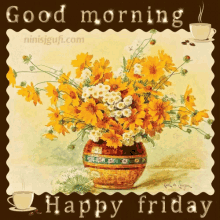 Good Morning Happy Friday GIF - Good Morning Happy Friday Flowers GIFs