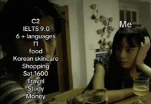 a man and a woman sitting at a table with a list of things to do