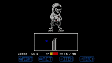 a screenshot of a video game with the words fight act item and mercy on the bottom