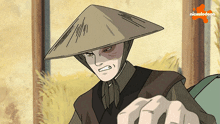 a cartoon of a man wearing a conical hat with a nickelodeon logo in the corner