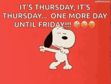 snoopy one more day friday happy excited