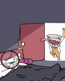 a cartoon drawing of a man with a big mouth