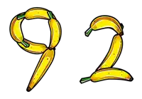 a bunch of bananas are arranged in the shape of the number 92