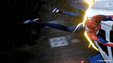an advertisement for a video game called spider-man from 2018