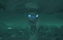 a close up of a person 's face with red eyes