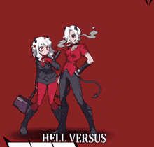 a cartoon of a devil kicking a star with the words hell versus written on it .