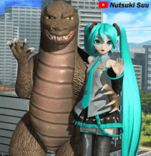Miku Godzilla GIF - Miku Godzilla Hug GIFs