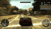 a video game shows a car driving down a road with a speedometer that reads 138 mph