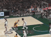 a basketball game is being played on a court with rivera on it