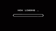 a pixel art loading bar with the words `` now loading '' written on it .