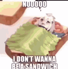 No I Dont Wanna Be A Sandwhich Anime Girl GIF