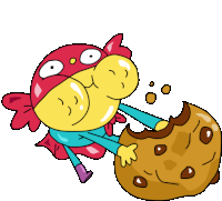 Hungry Hero Eats A Giant Cookie Sticker - Sugar Hero Eating Hungry Stickers