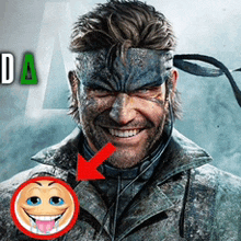 a man with a mask on his head is smiling with a smiley face next to him and the word da