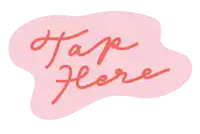 a pink sticker that says tape here in red letters