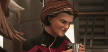 Drinking Vice Admiral Janeway GIF - Drinking Vice Admiral Janeway Commander Tysess GIFs