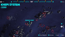 a computer screen shows a map of khepi system and a map list