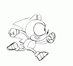 how to draw sonic running