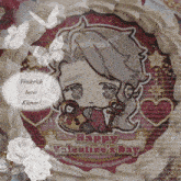 a valentine 's day card with a picture of a boy and the words frederick loves kieran