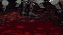a pixel art of a man being punched in the chest