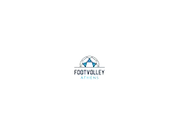 a logo for foot volley athens with a soccer ball in the middle