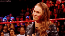 Ronda Rousey Touched GIF - Ronda Rousey Touched My Chest GIFs