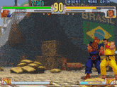 a video game screen shows akuma and sean fighting