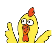 a cartoon chicken is giving a thumbs up sign .