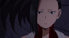 a close up of a female anime character 's face