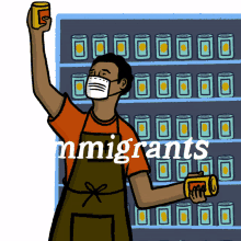grocery store supermarket cashier immigrants are essential essential