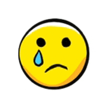 a crying smiley face with a tear coming out of it 's eye .