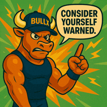 a bull wearing a hat that says bullx on it