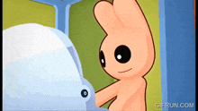 a cartoon of a rabbit with the website gifrun.com at the bottom of the screen
