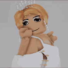 a cartoon girl with a crown on her head