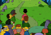 The Simpsons Crowd GIF