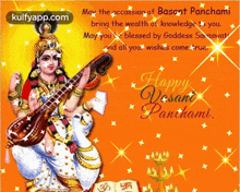happy vasant panchami goddess saraswati wishes bless you magizhchiyaana vasantha panjami