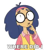 a cartoon character with glasses and the words where did i on the bottom
