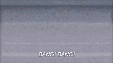 a group of boxer dogs are standing in a living room with bang bang written on the bottom
