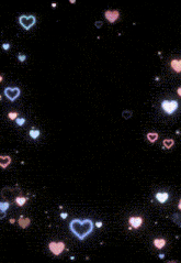 a black background with hearts and the word rhen