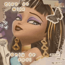 a picture of cleo de nile from monster high with a butterfly on her hair