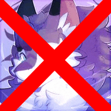 a crossed out image of a cartoon character with a red x over it .