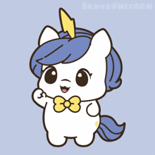 a cartoon drawing of a unicorn with a lightning bolt on its horn