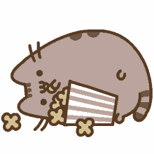 fat cat popcorn eating lazy