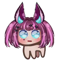 a cartoon of a girl with pink hair and horns