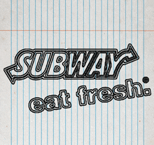 a drawing of a subway logo that says eat fresh